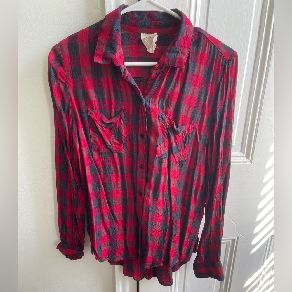 Red and dark gray flannel